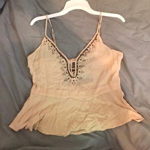 Low cut peplum tank top